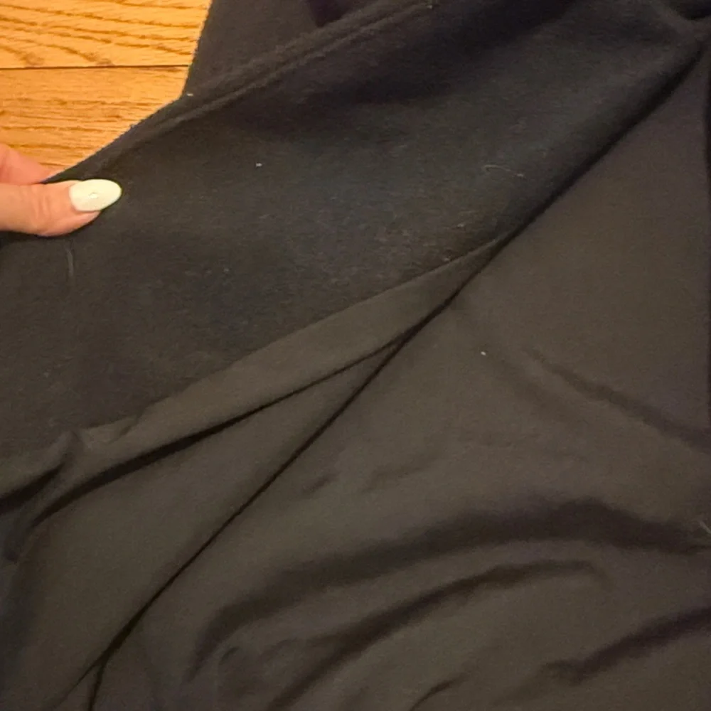 Old Navy Black Wool Blend Long Coat XS Minimalist Classic Topcoat
